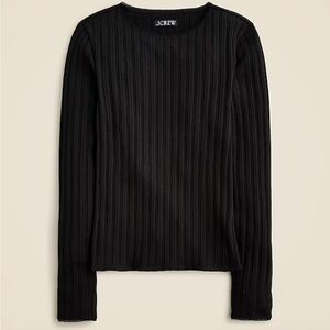 J.crew  NWT Pointelle long-sleeve T-shirt Black XS